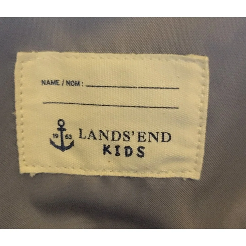 Lands' End Kids Backpack Red Gray Multiple Pockets